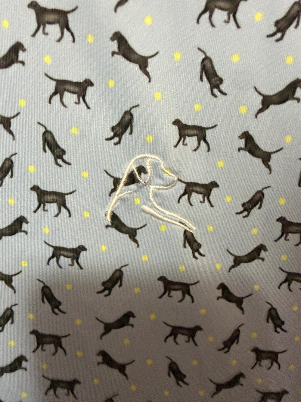 Rhoback Light Blue Polo with Small Black Dog Print - Picture 4 of 6